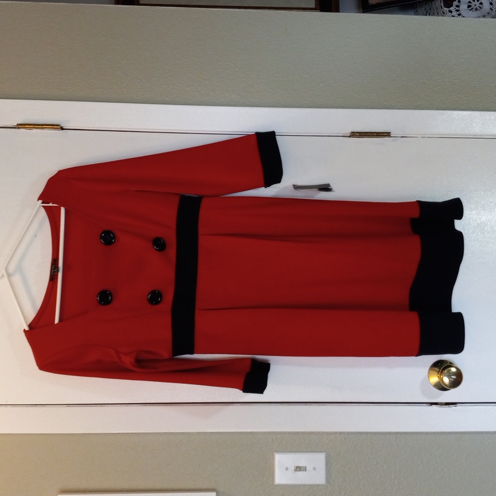 Elegant Red and Black Women's Dress